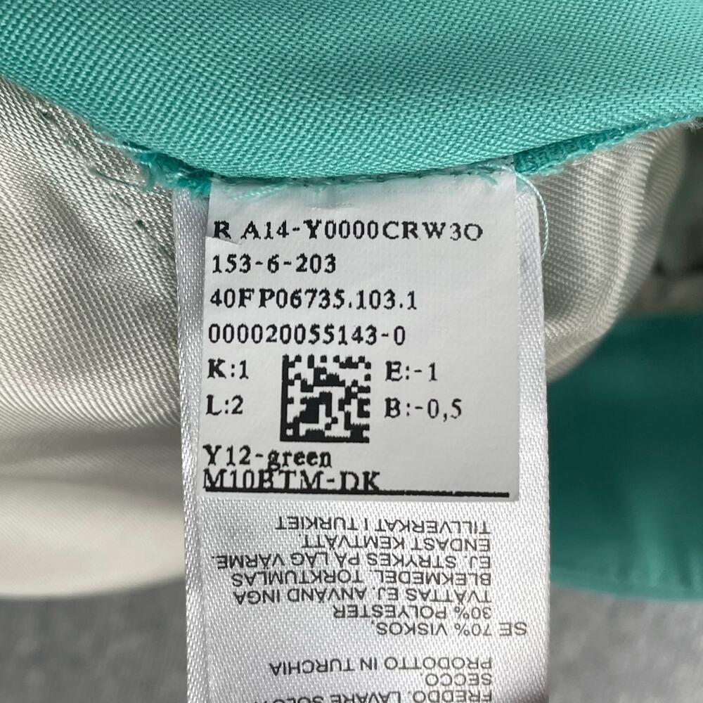 REISS Ember High-Rise Slim Straight Leg Trouser Pants Womens 14 Teal Blue Green - Picture 11 of 14